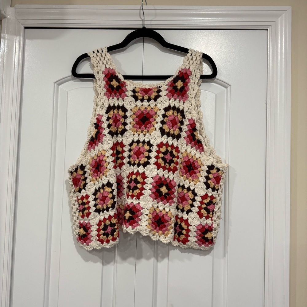 Lucky Brand Multicolor Crochet Tank Top